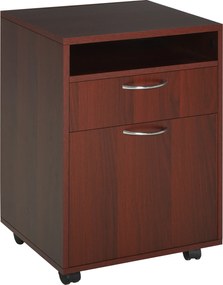 HOMCOM Bloco de Gavetas com Rodas Gaveta Compartimento Porta Arquivador Móvel para Escritório 40x35x60 cm Castanho Escuro | Aosom Portugal