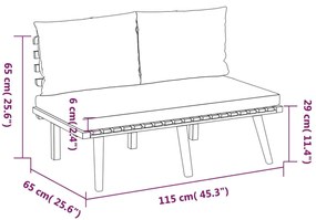 8 pcs conjunto lounge de jardim com almofadões acácia maciça