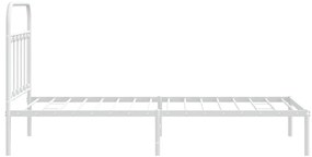 Estrutura de cama com cabeceira 100x190 cm metal branco