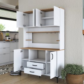 Armário Multiusos JE168 – Branco Nogueira – 120x184,2x40 cm