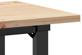 Mesa de jantar estrutura em O 80x50x75,5 cm pinho/aço