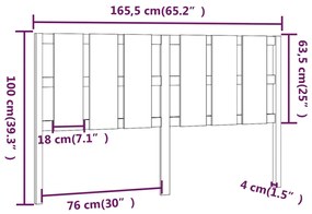 Cabeceira de cama 165,5x4x100 cm madeira de pinho maciça branco