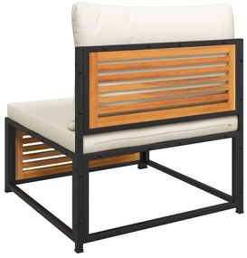 6 pcs conjunto de sofás de jardim com almofadões acácia maciça