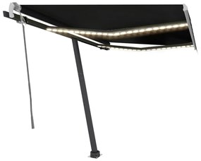 Toldo retrátil manual com LED 350x250 cm antracite
