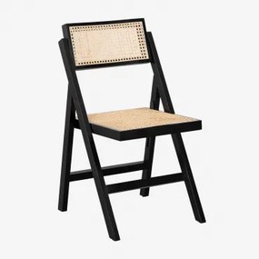 Cadeira de jantar dobrável de madeira Dallas Preto Claro - Sklum