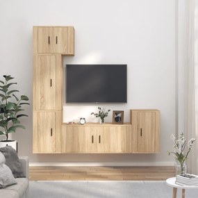 vidaXL Conjunto móveis de TV 5 pcs madeira processada carvalho sonoma