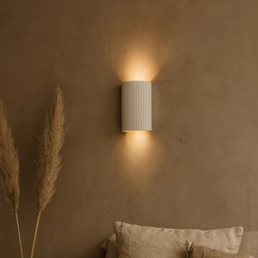 Candeeiro de Parede Escandinavo Bege Semicírculo 2-Luzes - Plaster