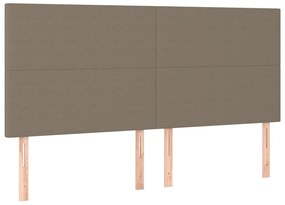 Estrutura de cama 180x200 cm tecido castanho-acinzentado