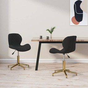 vidaXL Cadeiras de jantar giratórias 2 pcs veludo preto