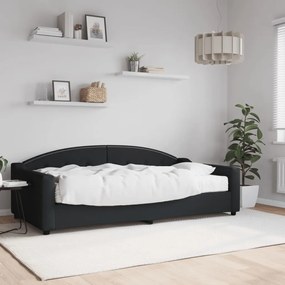 Sofá-cama com colchão 100x200 cm tecido preto