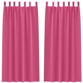 Cortinas 2 pcs Rosa Brilhante 245 x 140 cm Poliéster