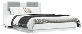 vidaXL Estrutura cama c/ cabeceira 140x200 cm derivados madeira branco