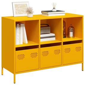 Aparador 101,5x39x73,5 cm aço laminado a frio amarelo mostarda