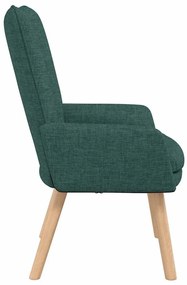 Cadeira Relaxante vidaXL Verde Escuro em Tecido