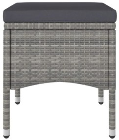 4 pcs conjunto de cadeiras e bancos de jardim vime PE cinzento