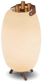 Candeeiro de Pé Branco 72,5cm c/ LED, Coluna, Dimmer RGB e Comando - Apolo Moderno