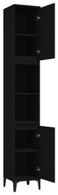 Armário casa de banho 30x30x190 cm derivados de madeira preto
