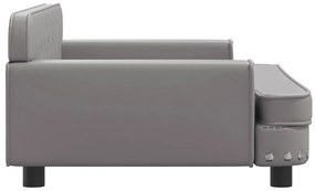 Sofá infantil 90x53x30 cm couro artificial cinzento
