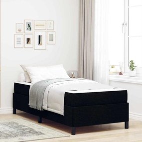 vidaXL Cama Box Preto 90 x 200 cm Tecido, Madeira de Engenharia