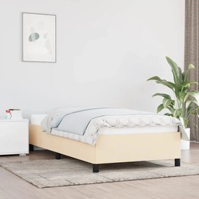 Estrutura de cama sem colchão 90x200 cm tecido creme