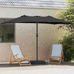 Guarda-sol de Jardim Preto 385 x 209 x 244 cm tecido