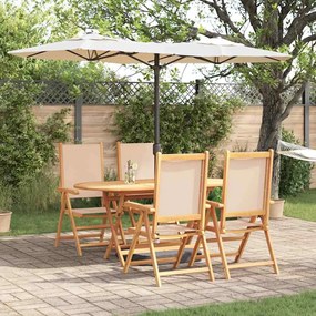 vidaXL Conjunto de Jantar de Jardim Manual 5 pcs Bege Standard