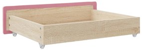 Gavetas de cama 2 pcs derivados de madeira e veludo rosa