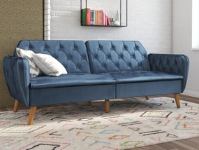 Sofá-cama Novogratz 106, Número de lugares: 3, Azul, 83x211x85cm, 47 kg, Pernas: Madeira