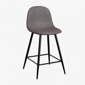 Pacote De 2 Bancos Altos Em Imitação De Couro Glamm Cinza Antracite & ↑65 Cm & Preto - Sklum