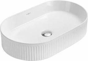 Mexen Grovo lavatório de bancada canelado 57 x 36 cm, branco - 22305700