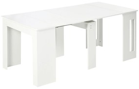 HOMCOM Mesa de Jantar Extensível para 4-6 Pessoas com Lateral Abatível Mesa Auxiliar Multifuncional 180x85x75cm Branco