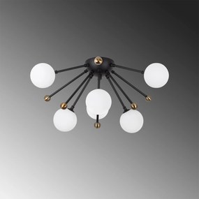 Candeeiro Chandelier Roze – Preto Antique Branco – 50 x 50 x 28 cm