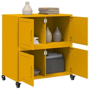 Aparador 68x39x72 cm aço amarelo mostarda