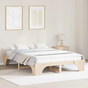 vidaXL Cama de Madeira de Pinho Maciça 140x200 cm