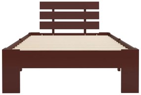 Estrutura de cama 100x200 cm pinho maciço castanho-escuro