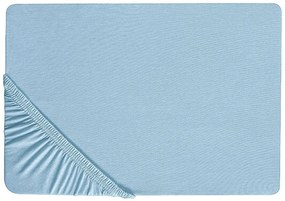 Lençol-capa em algodão azul claro 180 x 200 cm HOFUF Beliani