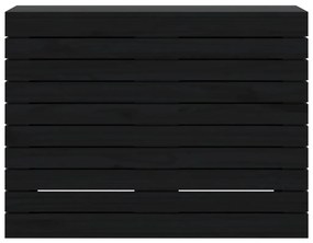 Cesto de roupa suja 88,5x44x66 cm madeira de pinho maciça preto