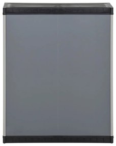 Armário de resíduos para jardim 68x40x85 cm PP cinzento e preto