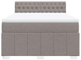 Cama com molas/colchão 140x190 cm tecido castanho-acinzentado