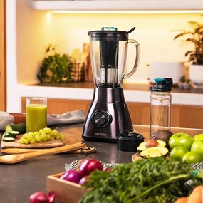 Liquidificador de jarro de 1800 W em aço inoxidável Power Black Titanium 2500MAX Go, com lâmina de 6 folhas com revestimento em titânio preto e copo d
