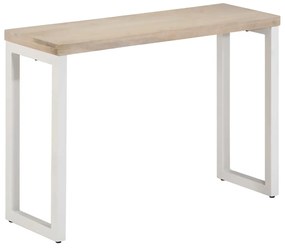 Mesa consola 110x35x76 cm mangueira maciça/ferro castanho