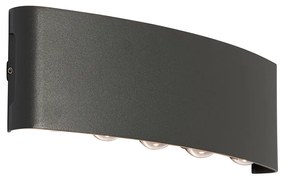 Candeeiro de parede exterior cinzento escuro incl. LED 10 luzes IP54 - Silly Moderno