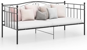 Sofá-cama 90x200 cm metal preto