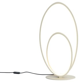 Candeeiro de mesa de design bege com LED regulável em 3 níveis - Boomerang