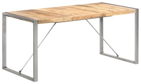 vidaXL Mesa de jantar 160x80x75 cm madeira de mangueira áspera maciça