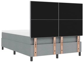 Cama com Estrado e Colchão com Luz LED, Cinza, 140 x 190 cm, Estrutura