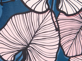 Conjunto de 2 almofadas padrão de folhas azul e rosa 45 x 45 cm CHRYSANTHEMUM Beliani