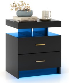 Mesa de cabeceira de alto brilho com modo de luz ajustável e controle remoto - branco