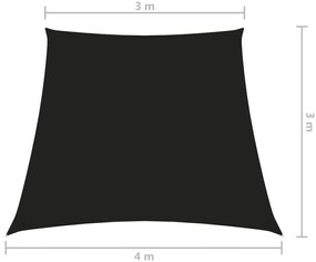 Para-sol estilo vela tecido oxford trapézio 3/4x3 m preto