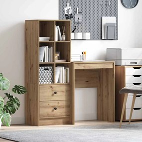 vidaXL Escrivaninha com Armazenamento Carvalho Artesão Aglomerado de Madeira